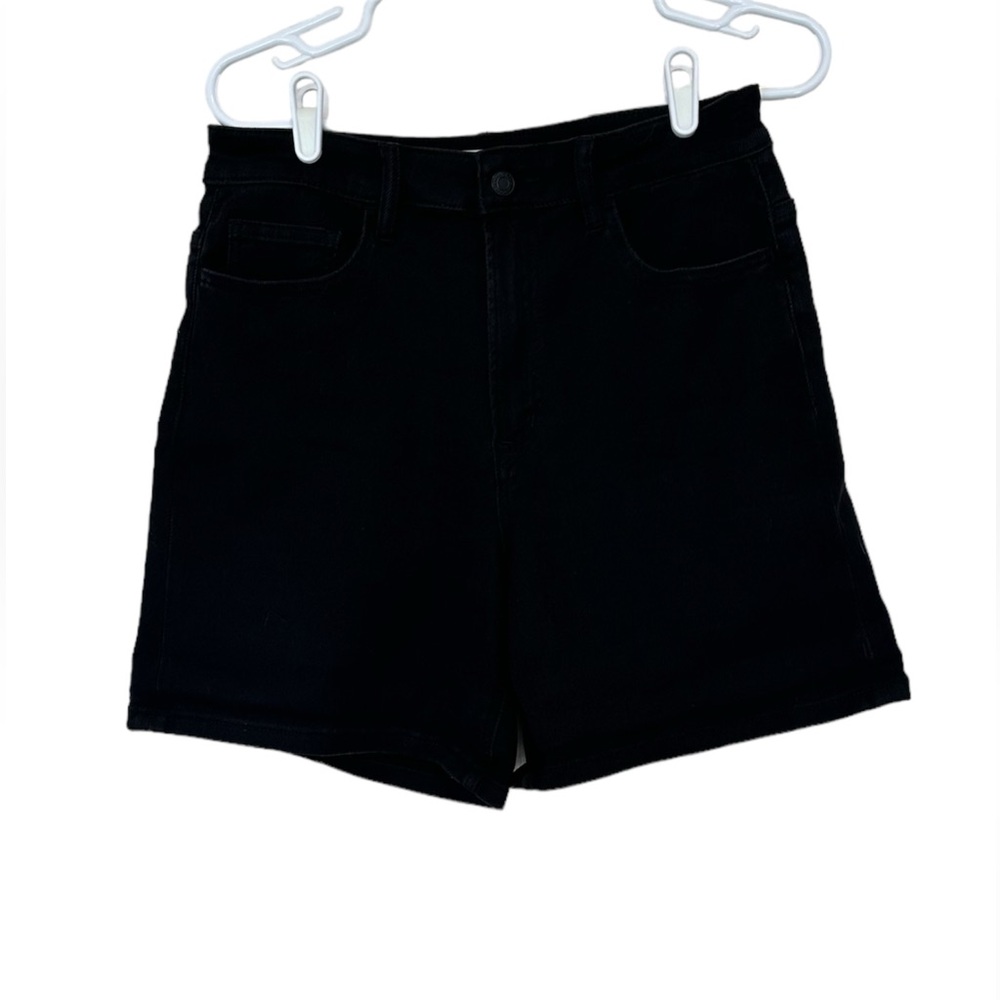 Vervet Super High Rise Double Cuffed Mom Black Denim Shorts Size L
